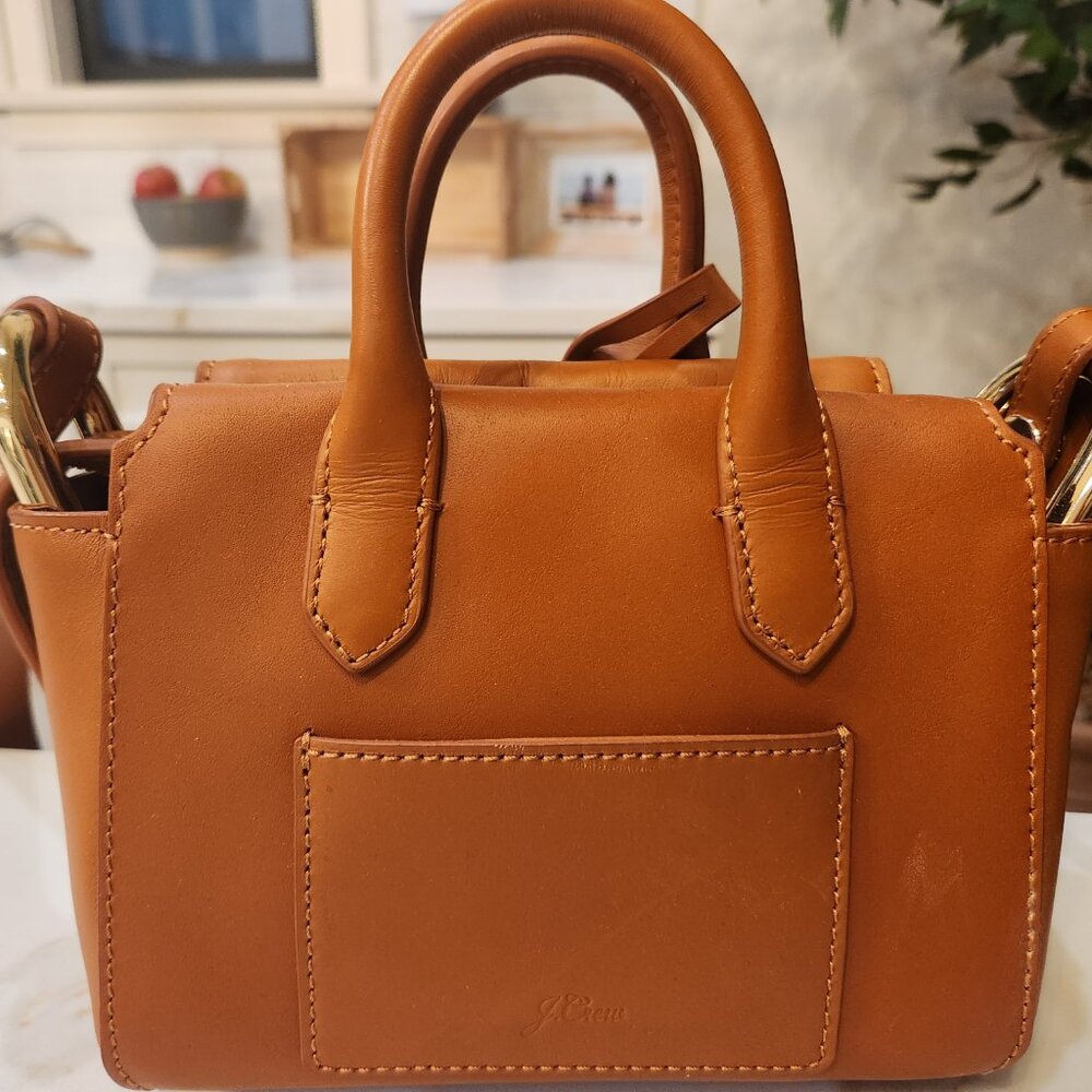 J Crew Harper Mini Satchel Camel Brown Bag - Picture 3 of 6